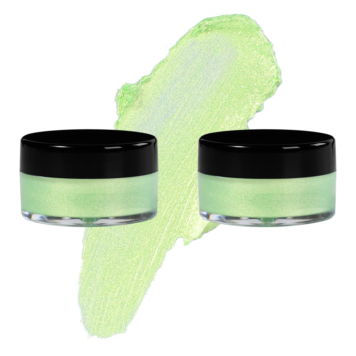 Light Green Eyeshadow Cream, Blendable Smooth 2pcs Shimmer Light Green Creamy Eyeshadow