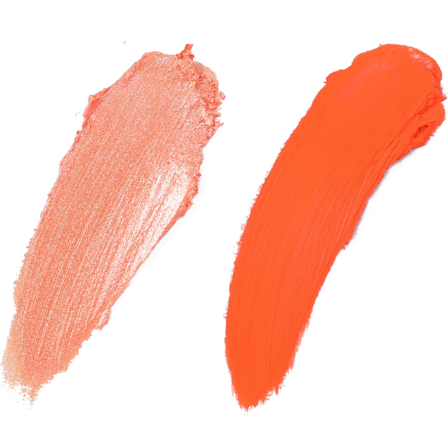 Orange Eyeshadow Cream, Blendable Smooth 2pcs Matte and Shimmer Orange Creamy Eyeshadow