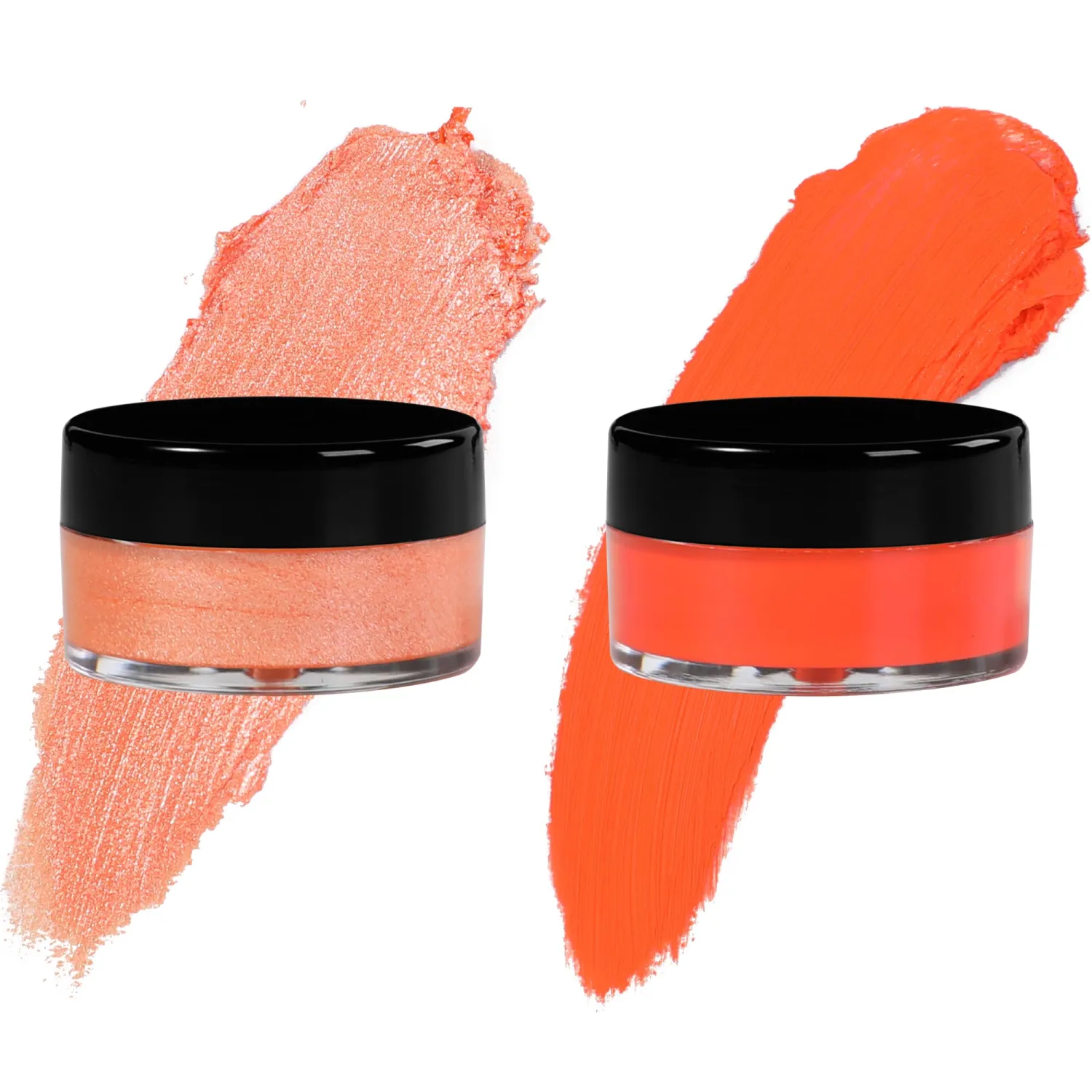 Orange Eyeshadow Cream, Blendable Smooth 2pcs Matte and Shimmer Orange Creamy Eyeshadow