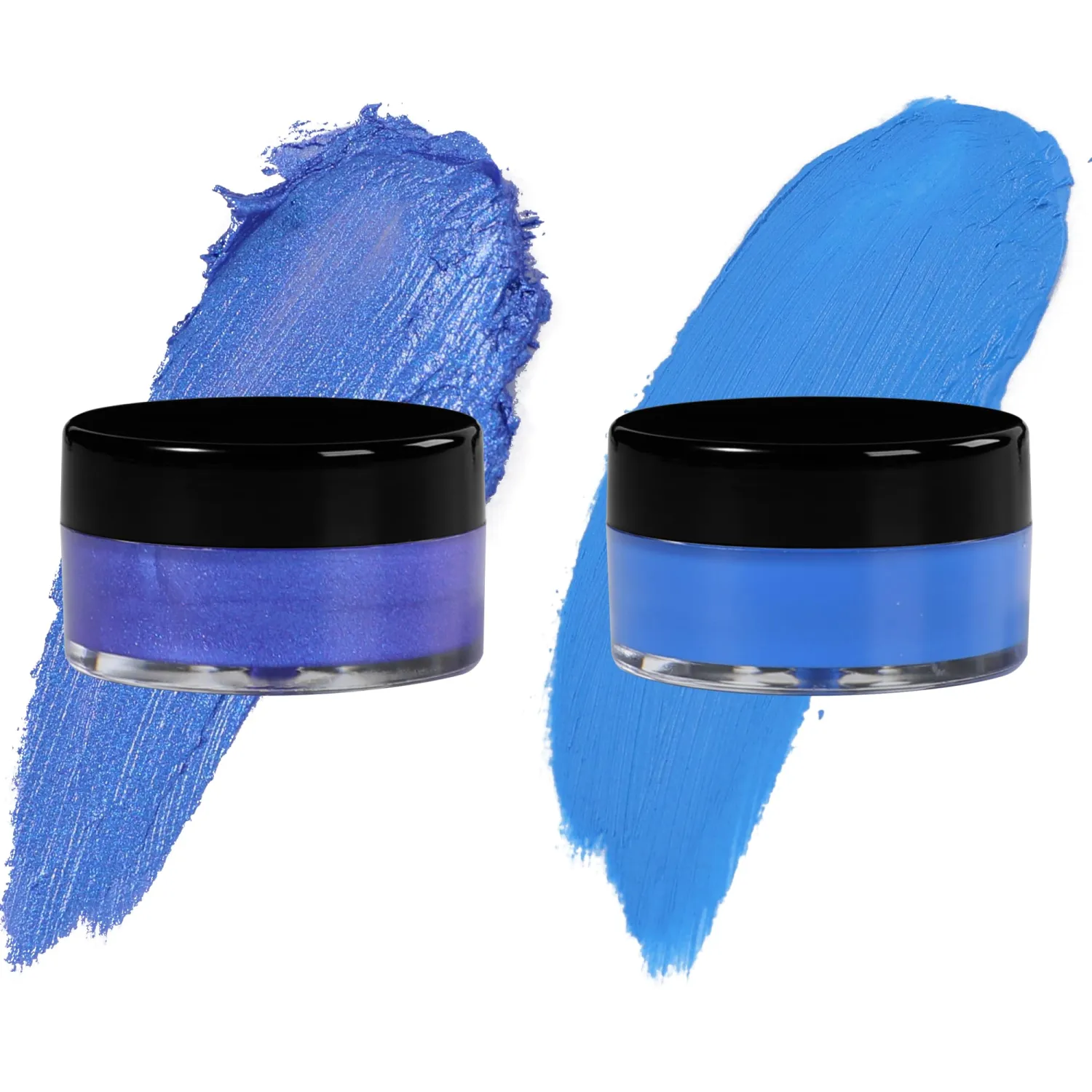 Blue Eyeshadow Cream, Blendable Smooth 2pcs Matte and Shimmer Blue Creamy Eyeshadow