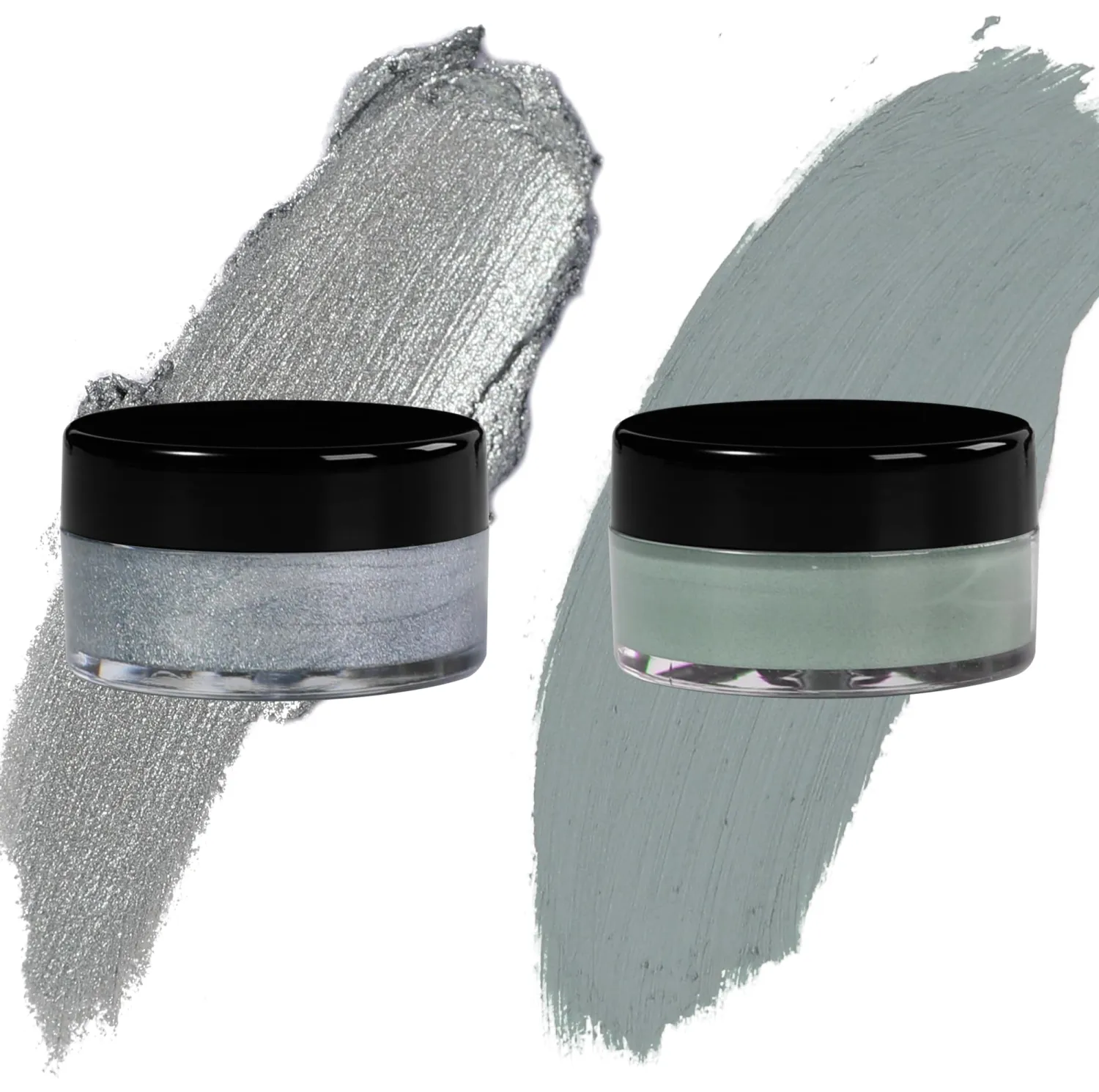 Grey Eyeshadow Cream, Blendable Smooth 2pcs Matte and Shimmer Grey Creamy Eyeshadow
