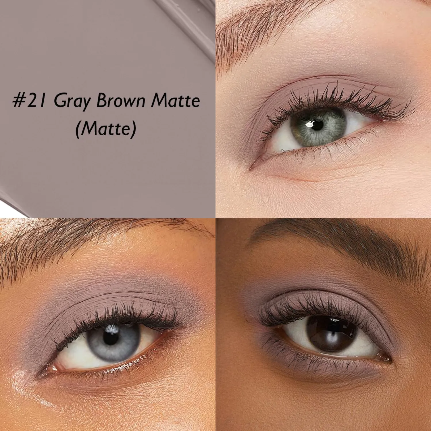 Matte Eyeshadow Stick, Gray Cream Eye Shadow Stick Waterproof Neutral Brown Eyeliner Brightener Pencil Crayon Long-Lasting Eye Highlighter Makeup for Women Easy to Use High Pigmented