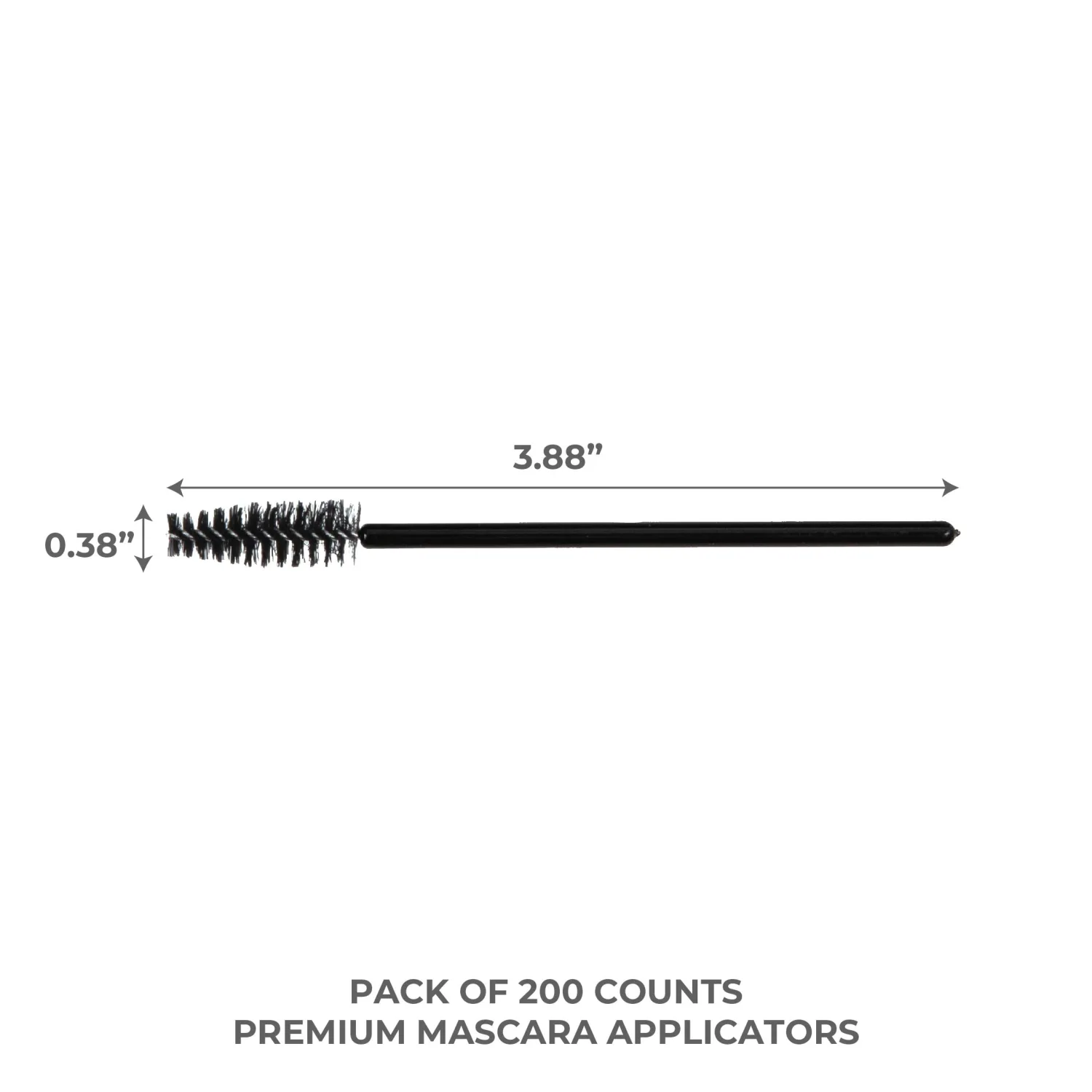 ForPro Premium Mascara Applicators, Disposable Eyelash Brushes, Mascara Wands, Black, 200-Count