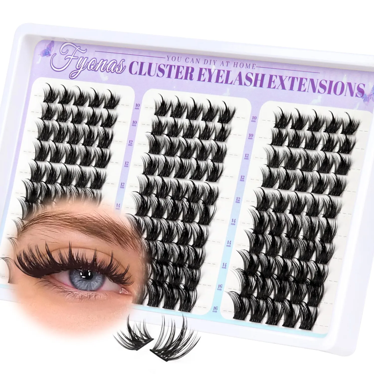 Manga Lash Clusters Spiky Eyelash Clusters 150Pcs C Curl Cluster Eyelash Extensions Fairy Lashes Clusters Natural Look 10-16mm Anime Cluster Lashes for Beginners DIY at Home (Sunrise)