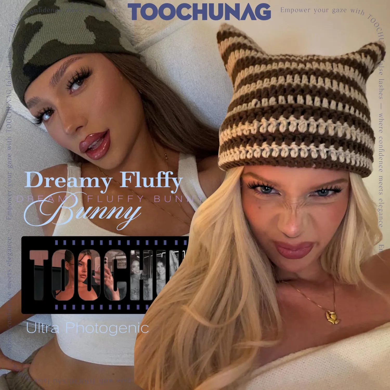 TOOCHUNAG Fluffy Lash Clusters D Curl Eyelash Clusters 12-18mm Volume Manga Cluster Lashes Extension False Mink Eyelashes Spiky Individual Lash Extensions