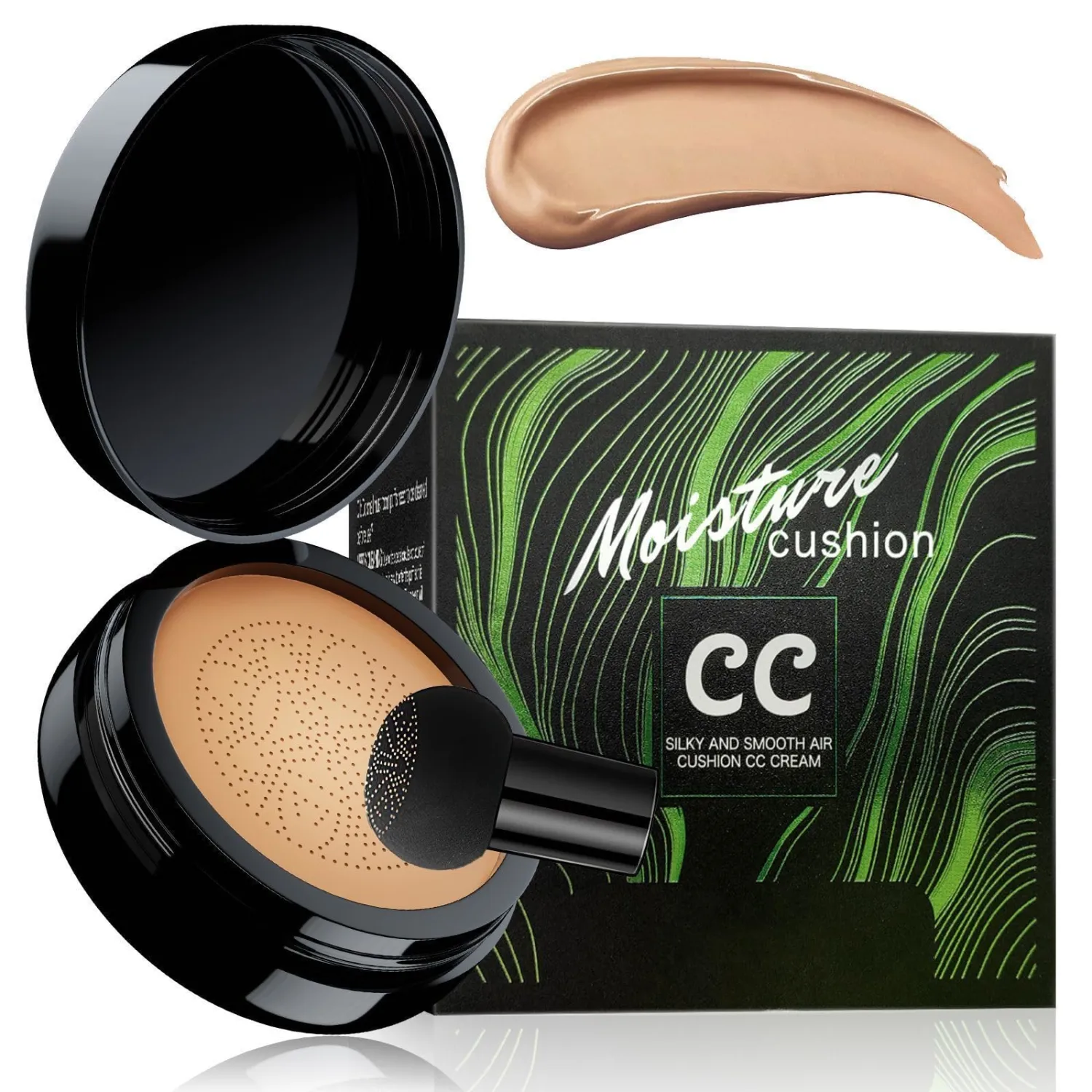 Foundation for Older Women - Air Cushion CC Cream Foundation Makeup, BB Cream Concealer Full Coverage Moisturizing Concealer Brighten Long-lasting (Medium)