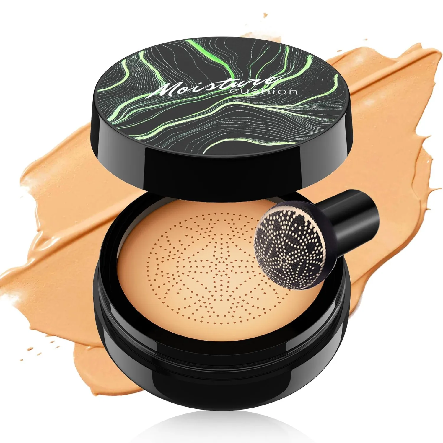 Mushroom Head Air Cushion CC Cream for Older Women, Medium Coverage Lightweight Up To 24H Wear Intense Moisture, Self Adjusting for Mature Skin, Vegan Formula (Medium)