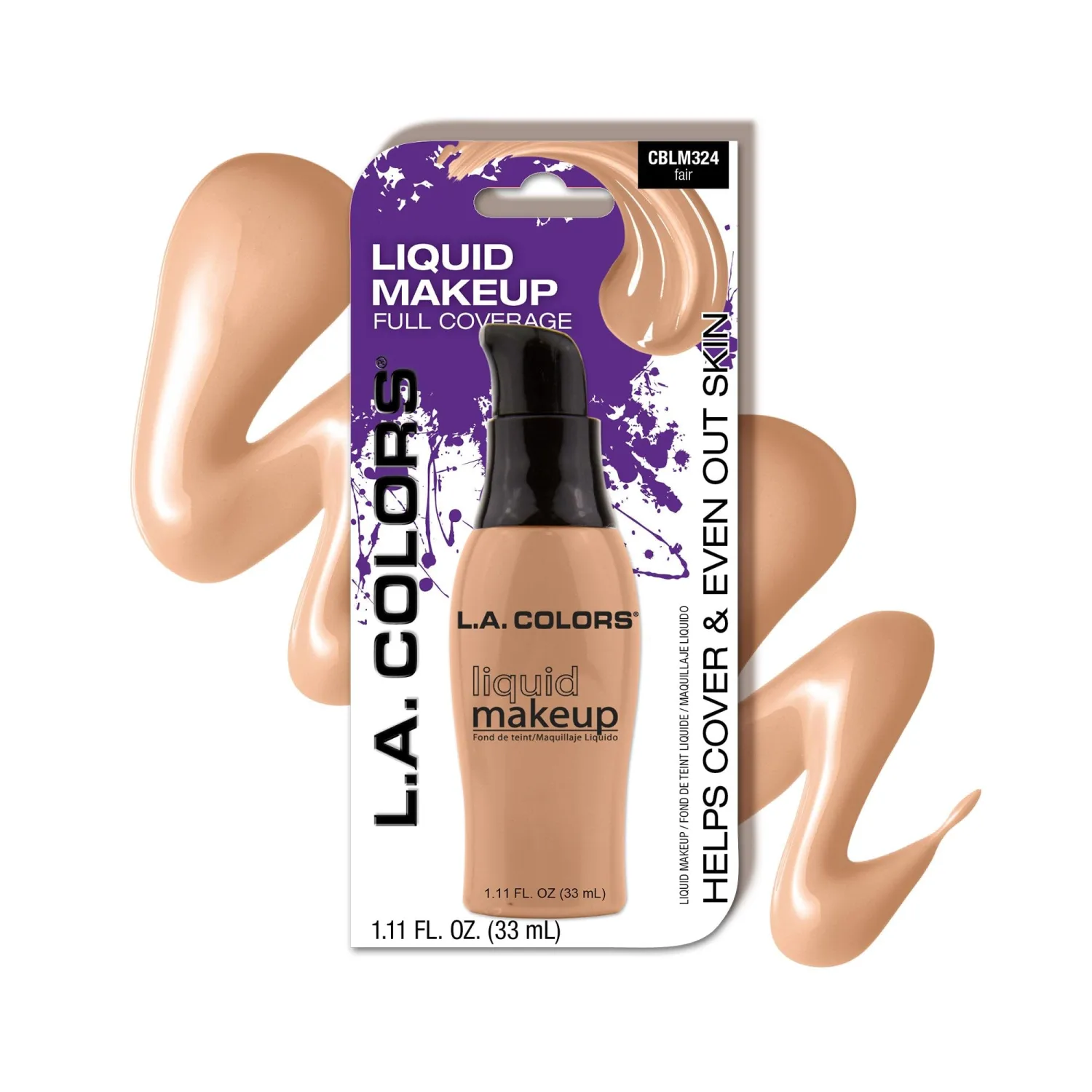 L.A. COLORS Liquid Makeup, Fair - Carded CBLM324A