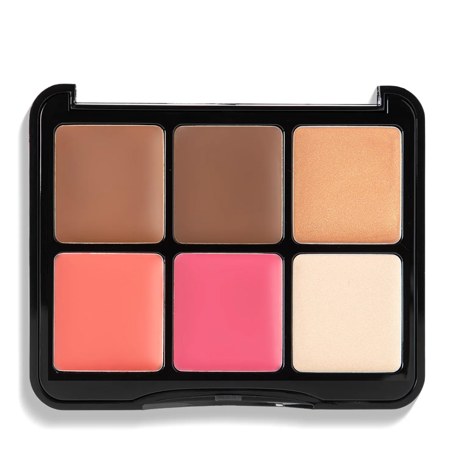 W7 Let’s Face It Cream Face Palette – Light Soft Glow - 6-Pan Bronzer, Blush & Highlight Palette - Creamy, Blendable Face Makeup