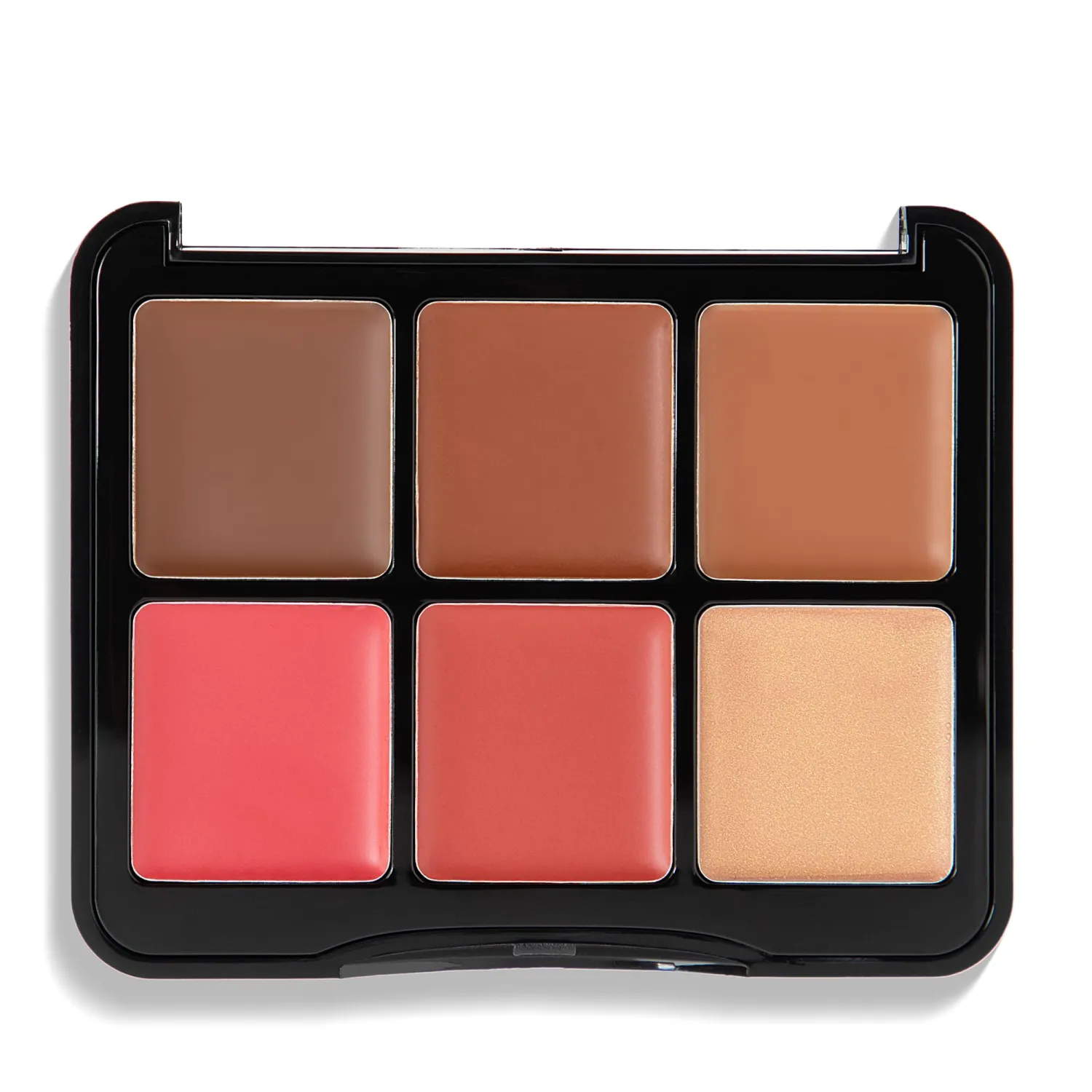 W7 Let’s Face It Cream Face Palette – Deep Desert Glow - 6-Pan Bronzer, Blush & Highlight Palette - Creamy, Blendable Face Makeup
