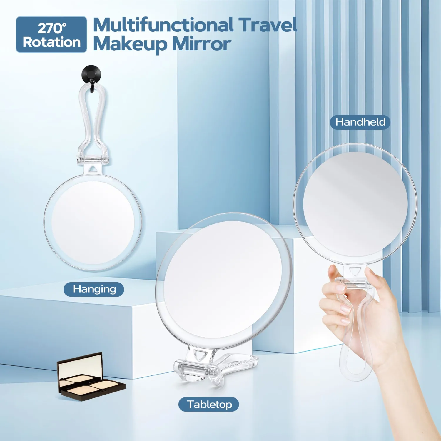 B Beauty Planet 40X Magnifying Mirror for Travel with Handle, Double-Sided 1X/40X Magnification Hand Mirror for Makeup,Travel Mirror for Desk 5 Inches