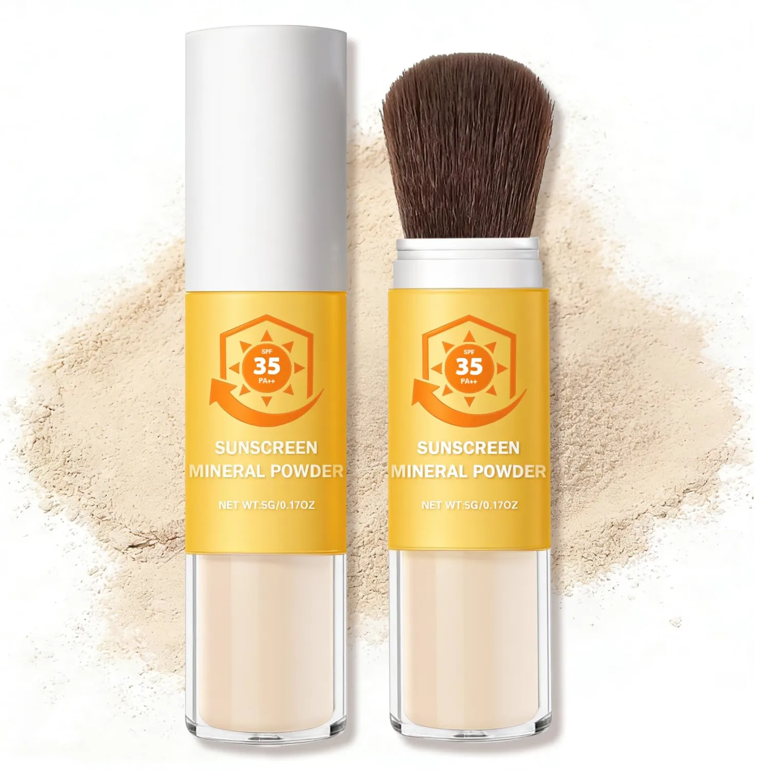Mineral Sunscreen Powder for Face,SPF 35,Natural Breathable,Oil Control Long Lasting Powdered Sunscreen,Translucent Powder Setting Powder Makeup （01 Translucent）