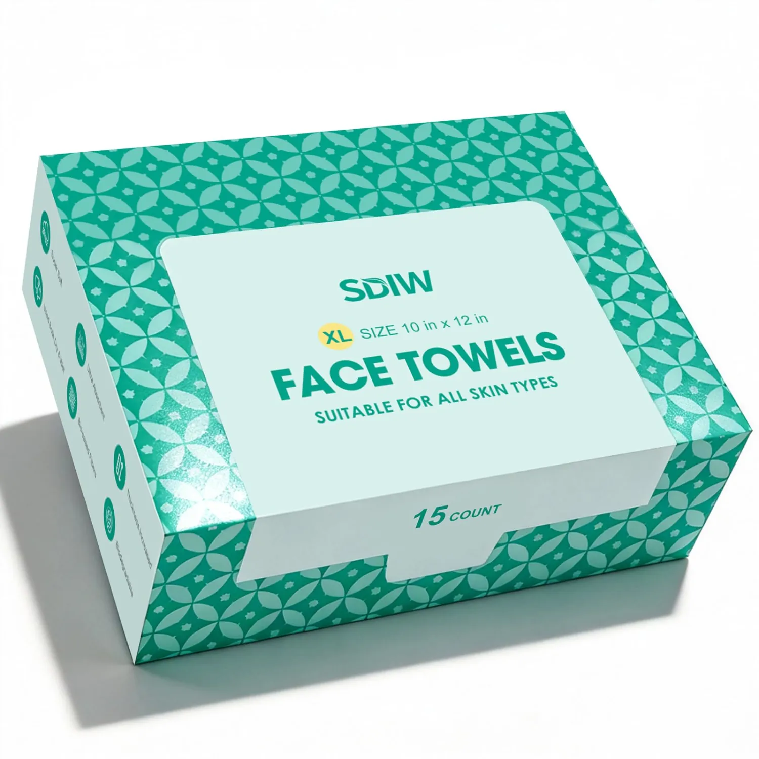 Face Towels 10"×12", XL Disposable Facial Towels, Extra Thick Clean Face Towelettes, Ultra Soft Makeup Remover Dry Wipes for Sensitive Skin, Cleansing, Travel, 15 Count