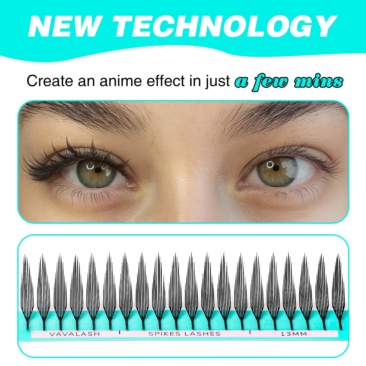 VAVALASH Premade Anime Spire Lash Extensions,Comic Chunk Lashes 0.07 C/D Curl, Matte Black Manga Lash Look Eyelash Extensions,Professional Salon Use Premade Spire Lashes(0.07-C-17mm)