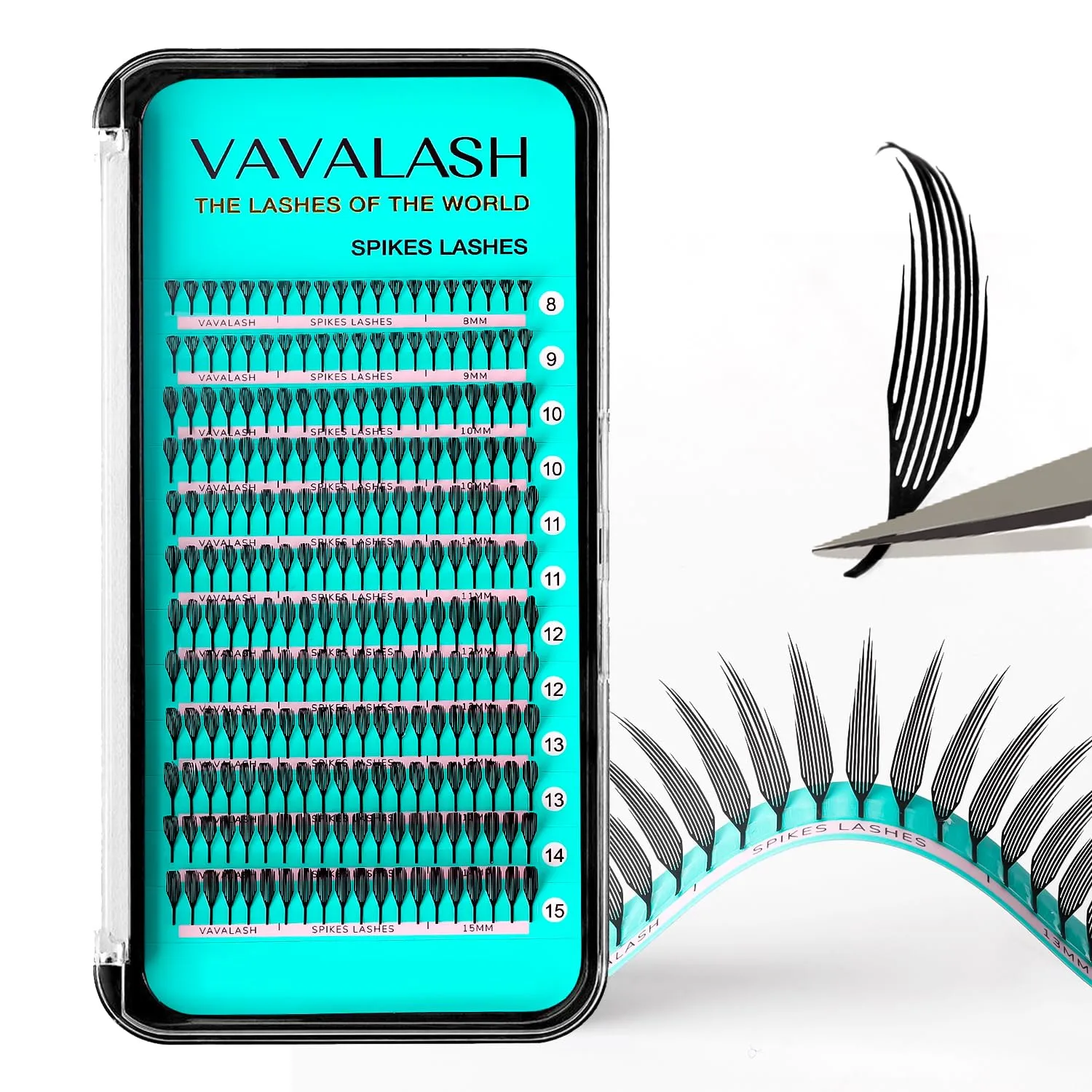 VAVALASH Premade Anime Spire Lash Extensions,Comic Chunk Lashes 0.07 C/D Curl, Matte Black Manga Lash Look Eyelash Extensions,Professional Salon Use Premade Spire Lashes(0.07-C-17mm)