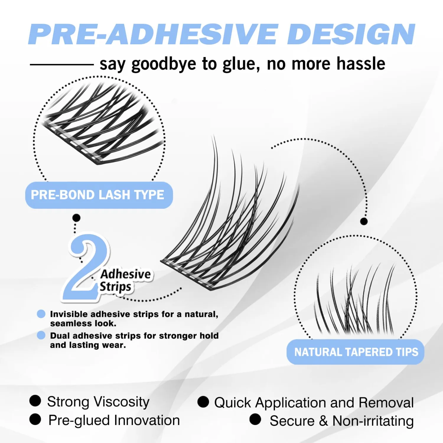 Self Adhesive Eyelashes Upgraded 156 PCS EASITENSION Clusters Kit Lash Clusters DIY Eyelashes Pre Glued No Glue Needed No Remover No residue