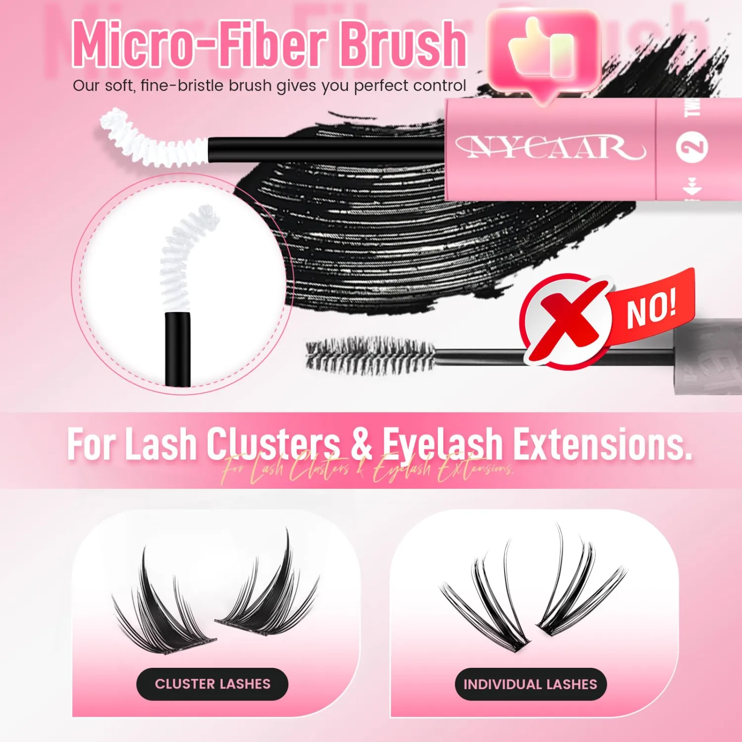 Lash Clusters Glue White Bond and Seal for Eyelash Clusters Latex-Free Waterproof Lash Glue Long-Lasting Eyelashes Bond Strong Hold Eyelash Cluster Adhesive for 72 Hours（White,10ml）