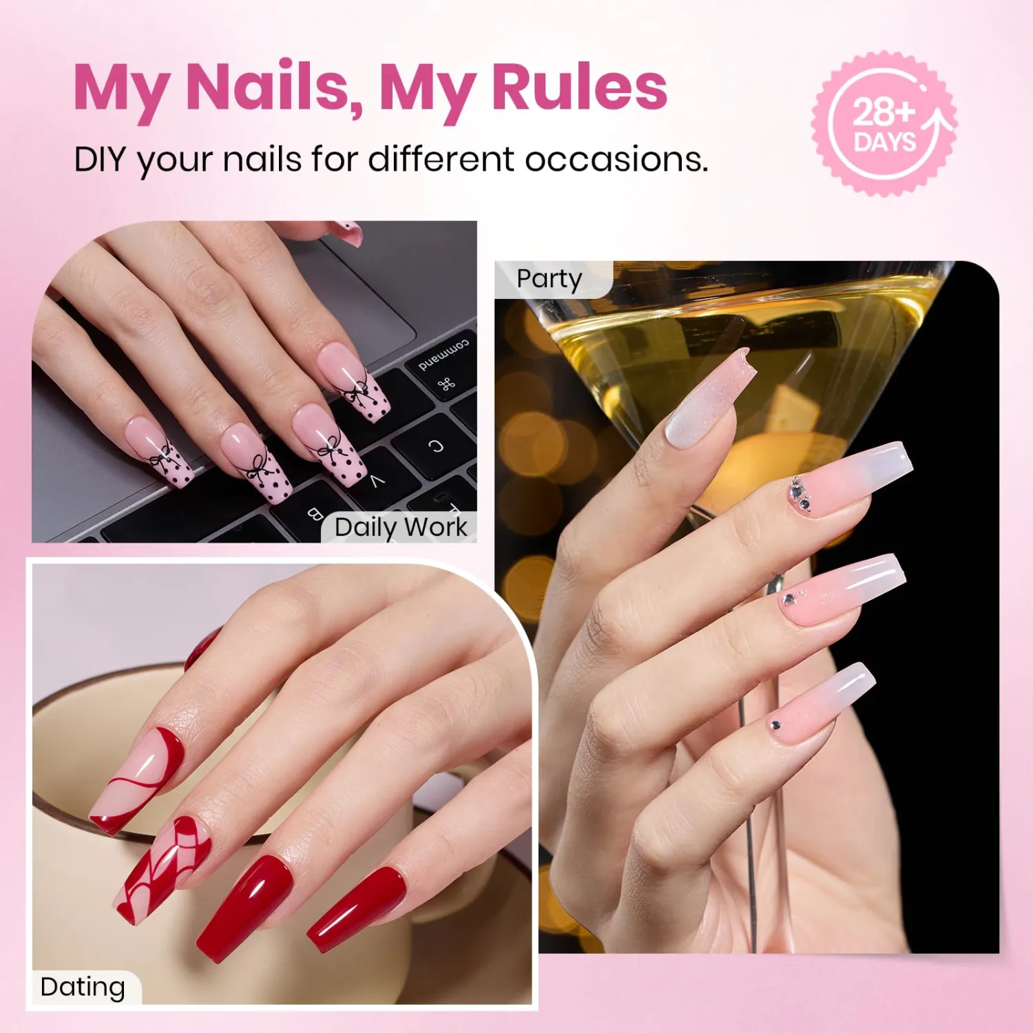 Beetles Gel Nail Tips Flat-X - Coffin Medium, 160pcs 16 Sizes, Pre-Etched Half Matte Full Cover Soft Acrylic False Nail Tips Clear Press on Easy DIY Nail Extension Salon for Flat & Natural Nail Beds