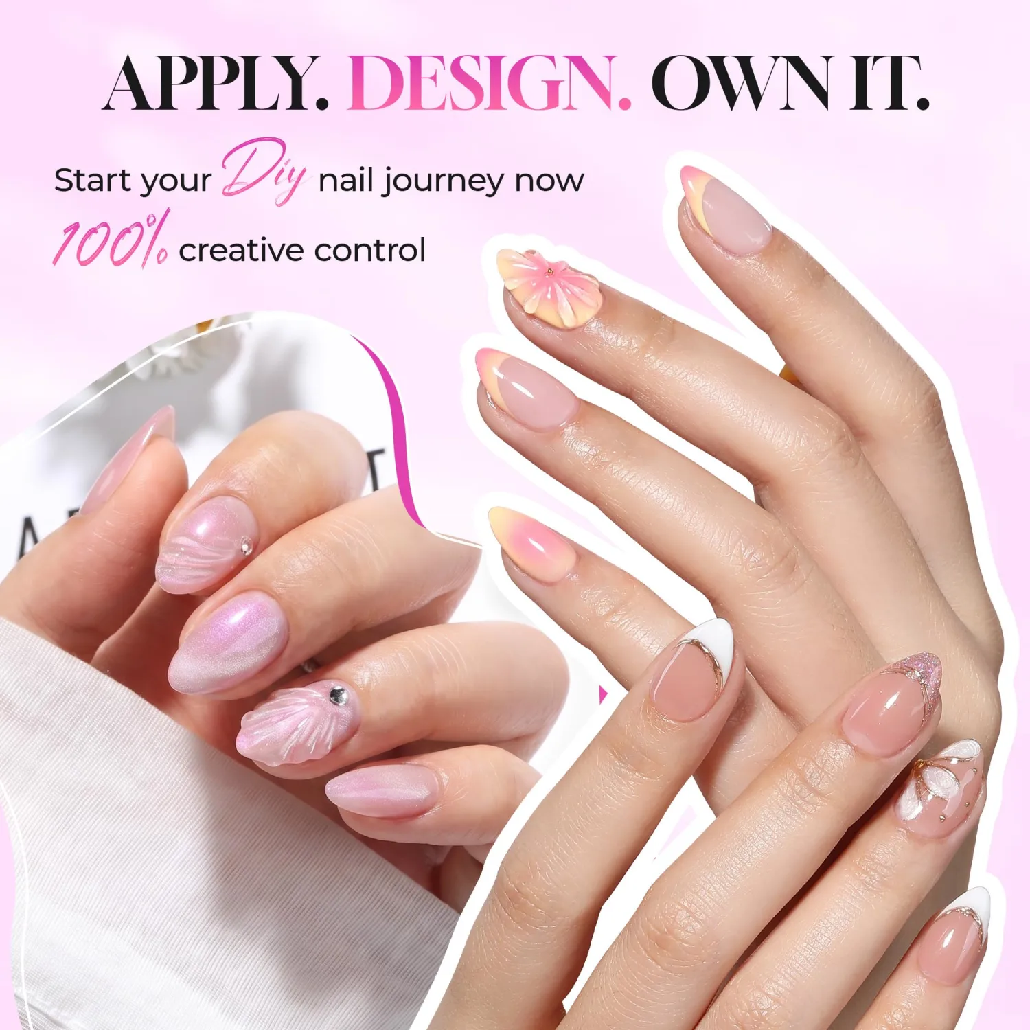 Luckyfairy Short Almond Nail Tips X-SOFT, 15 Sizes 270pcs Gel Nail Tips Half Matte Full Cover, Pre-Etched Clear Press on Acrylic Fake Nails at Home DIY Nail Extension Salon, Break-Resistant Gelly Tips