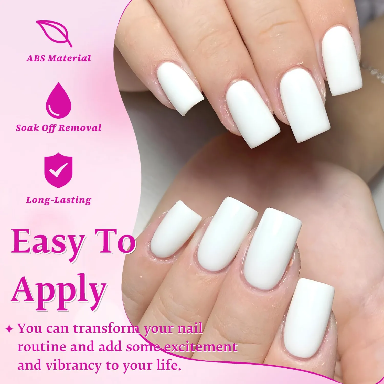 240pc White Press on Nails Short Square Fake Nails with Adhesive Tabs, Square Nails Press ons Short Glue on Nails White Acrylic Nails Stick False Artificial Fingernail for Women Girls