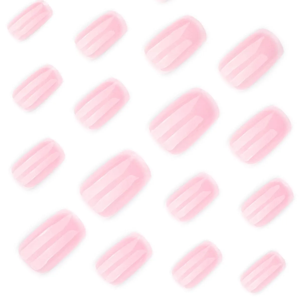 24Pcs Short Square Press on Nails Nude Pink Fake Nails White French Tip False Nails Cute Pink Gradient Acrylic Nail Tips Glossy Artificial Fingernails Reusable Full Cover Stick on Nails for Women
