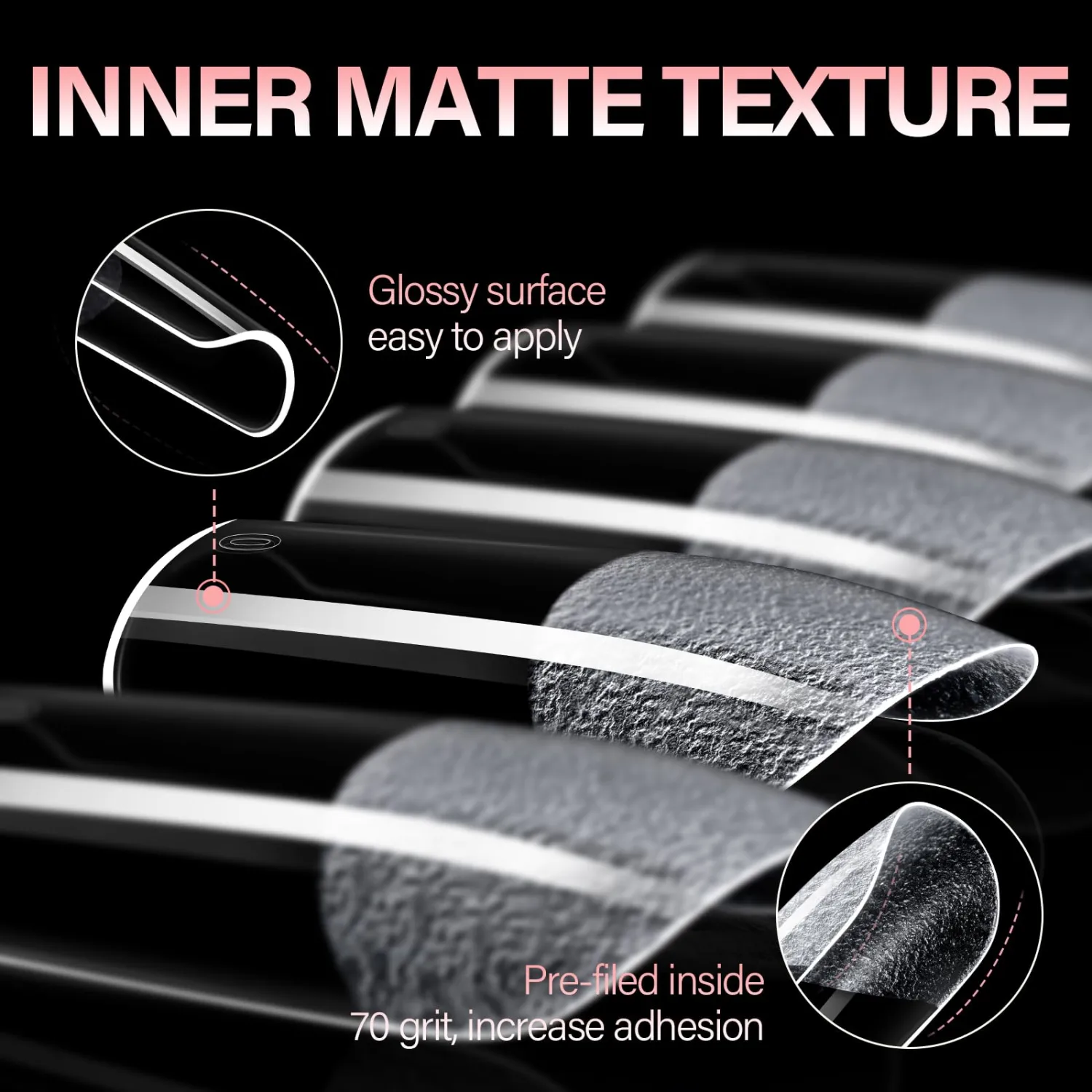AILLSA Medium Square Nail Tips - Full Cover Half Matte Nail Tips 120pcs Pre-filed Nails Tips, Press on Acrylic Nails for Manicure
