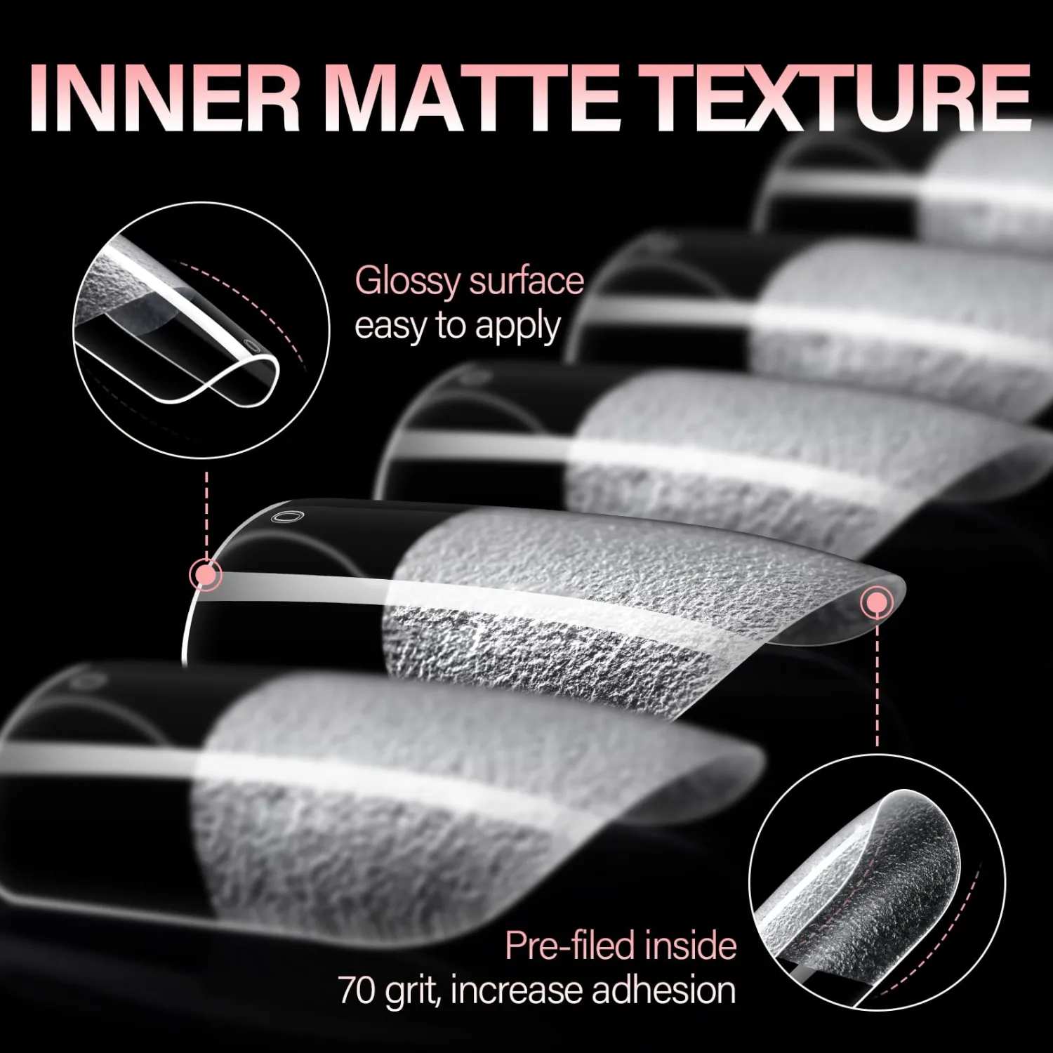AILLSA Short Square Nail Tips - Half Matte False Nail Tips 15 Sizes 120pcs Pre-filed Nails Tips, Fake Tips Press on Nails for Home Salon Daily Nail Art