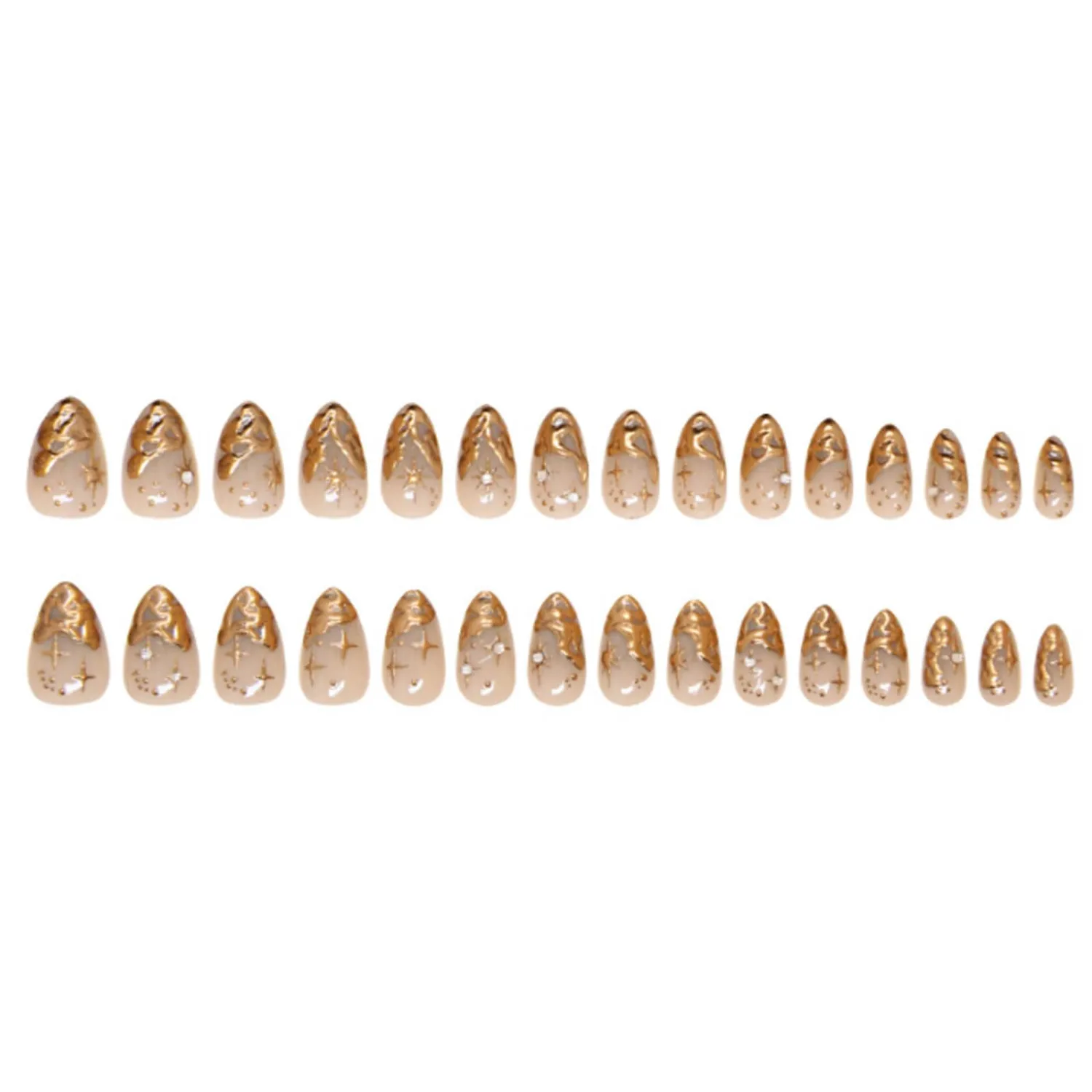Hkanlre Almond Fake Nude Nails Tips Full Cover False Medium Nails Summer Flower Press on Nails for Women 24PCS