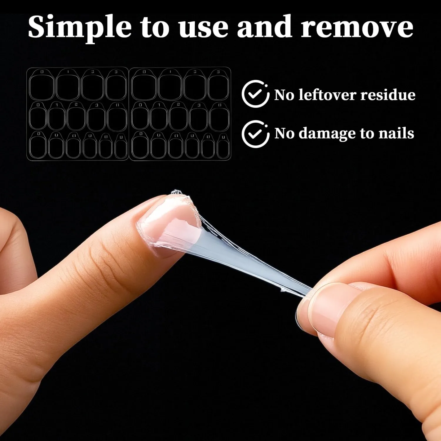 40 Sheets 600 Pcs Nails Stickers for Press Ons, Clear Ultra Thin Press On Nail Sticky Tab's, 15 Sizes Sticky Tab's for Nail's & Nail-Adhesive-Tabs for Manicures