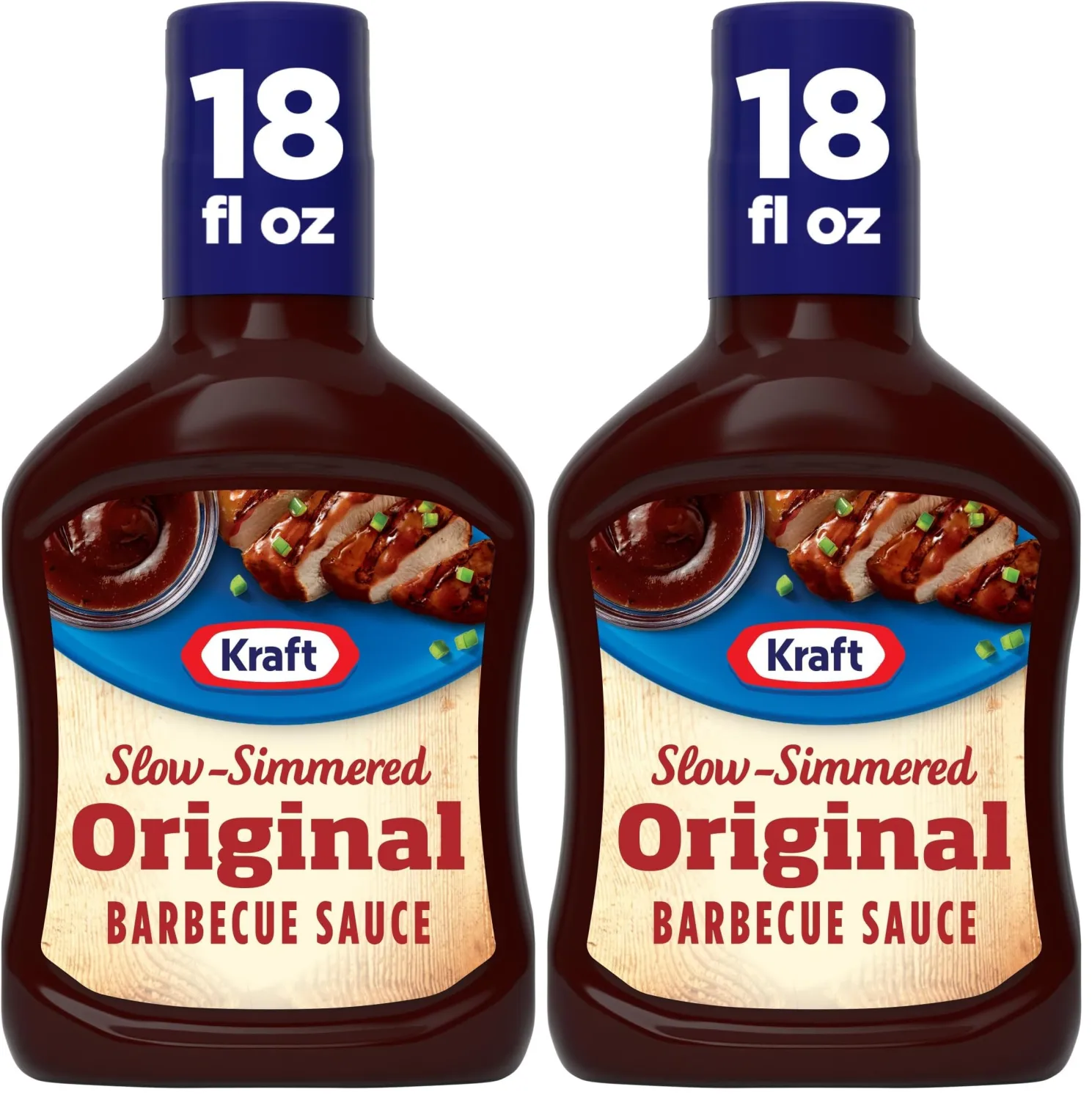 Kraft Original Slow-Simmered Barbecue BBQ Sauce, 18 oz Bottle (Pack of 2)