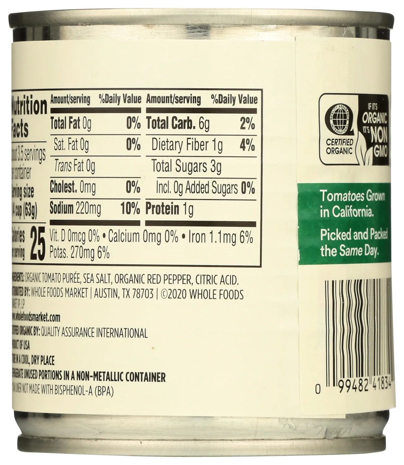 365 by Whole Foods Market, Organic Tomato Sauce, 8 Ounce (Pack of 6)