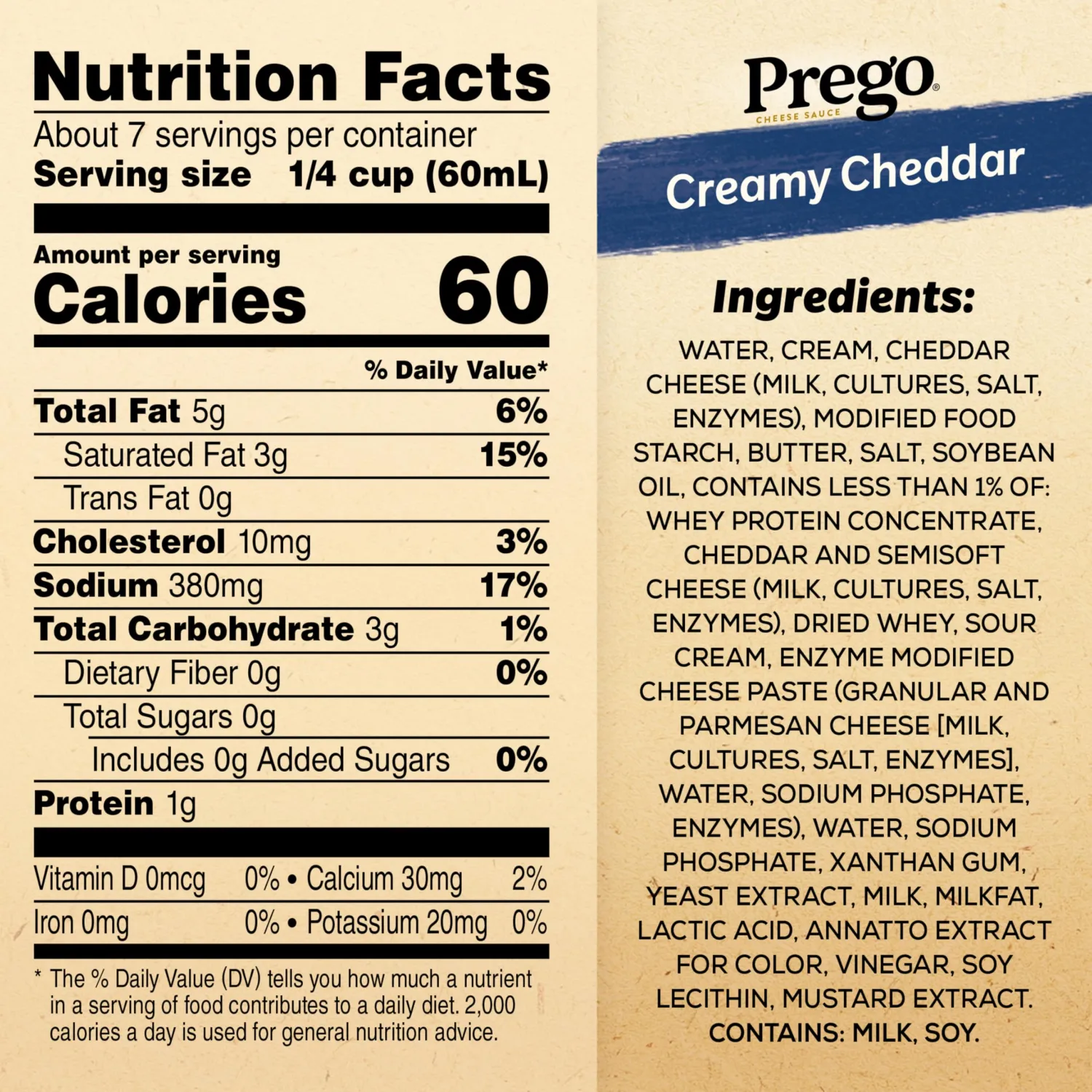 Prego Creamy Cheddar Cheese Sauce,14.5 oz Jar,(Pack of 2)
