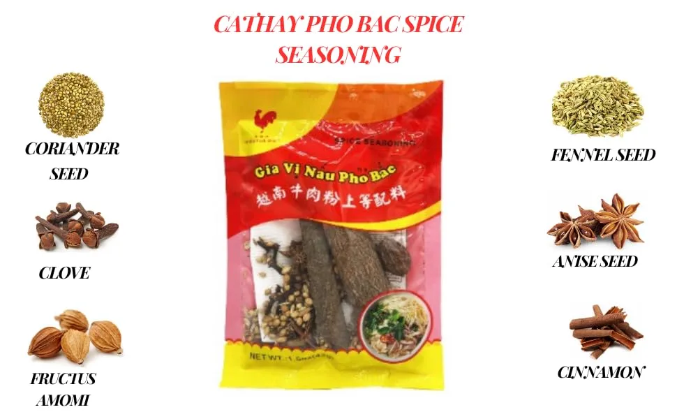 Cathay Pho Bac Spice Seasoning – Authentic Vietnamese Pho Soup Flavoring, Traditional Pho Spice Blend with Rich Aromatic Ingredients, Perfect for Homemade Pho Recipes, 1.5 oz Pack