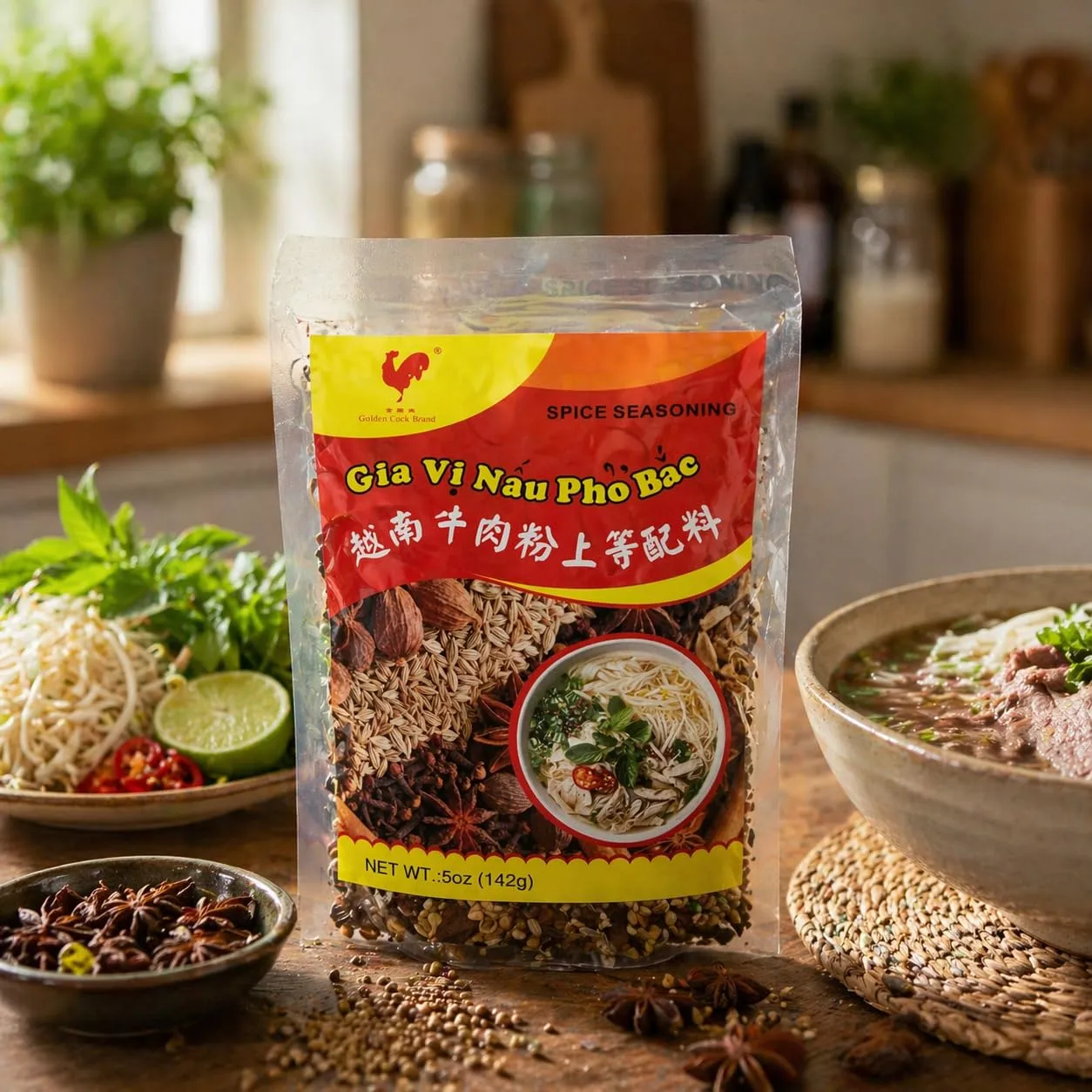 Cathay Pho Bac Spice Seasoning – Authentic Vietnamese Pho Soup Flavoring, Traditional Pho Spice Blend with Rich Aromatic Ingredients, Perfect for Homemade Pho Recipes, Pack of 5 oz