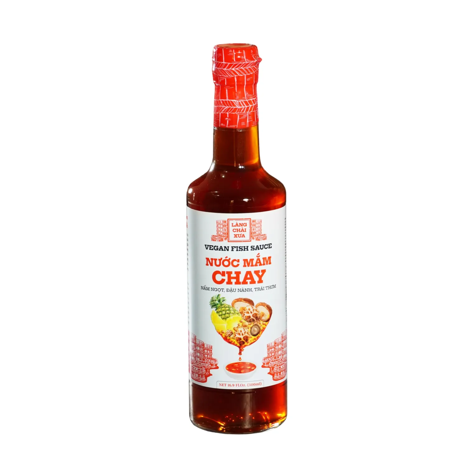 Làng Chài Xưa Premium Vietnamese Vegan Fish Sauce – Authentic and Flavorful Marinades and Sauces for Grilling, Dipping, and Cooking (500ml)
