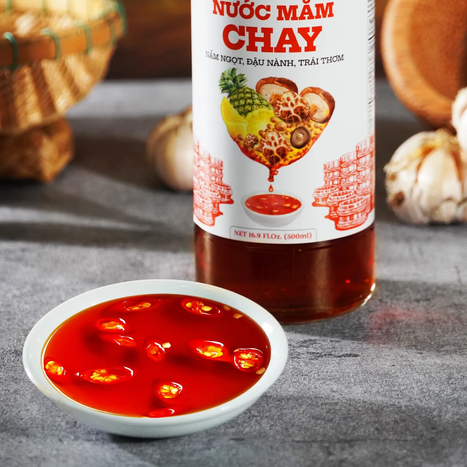 Làng Chài Xưa Premium Vietnamese Vegan Fish Sauce – Authentic and Flavorful Marinades and Sauces for Grilling, Dipping, and Cooking (500ml)