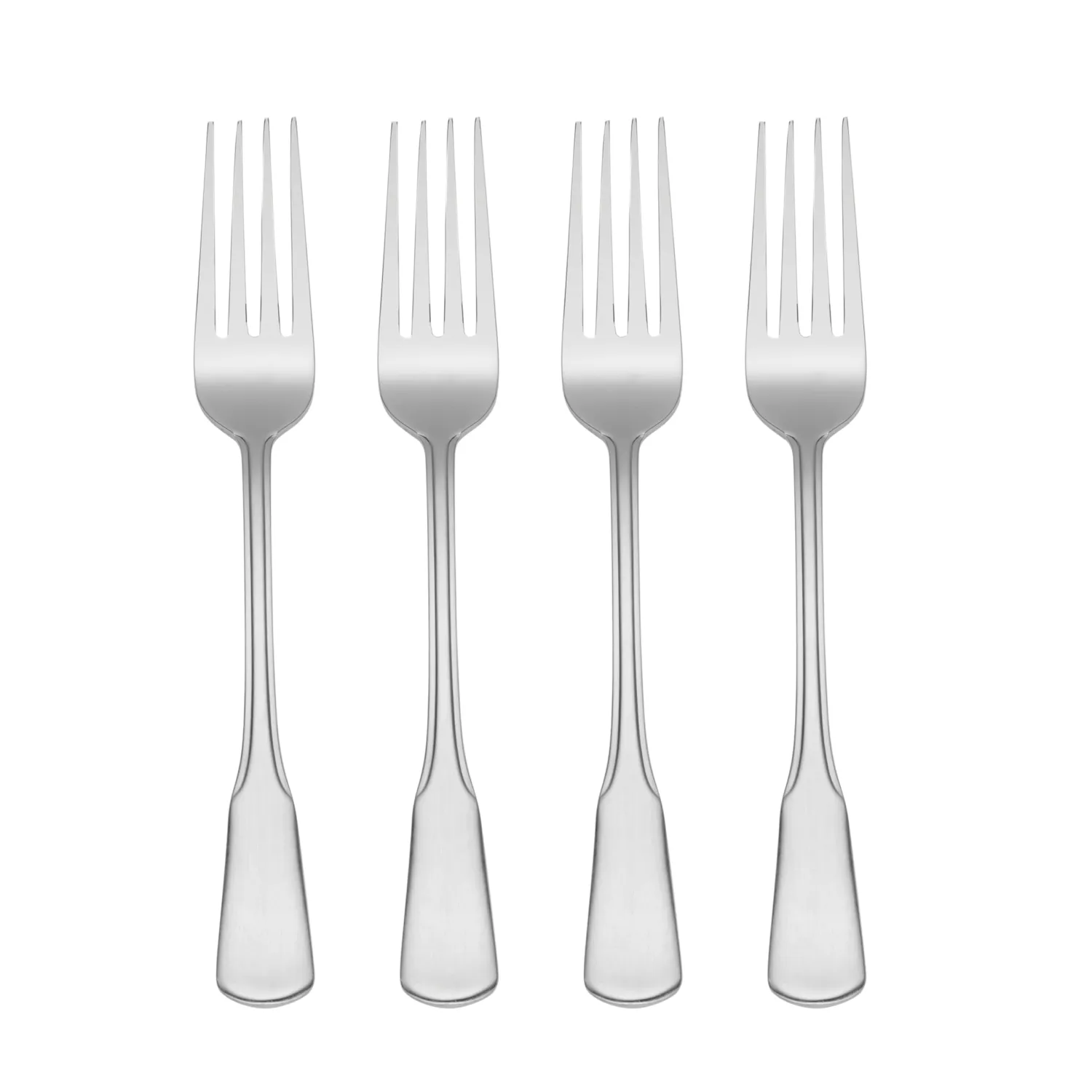 Oneida Silverware Set, Colonial Boston Everyday Dinner Forks 4-Piece Flatware Set, Service For 4, 18/0 Stainless Steel, Rust Resistant, Dishwasher Safe, Utensils Sets, Dinner Fork (Silver, 4 Piece)