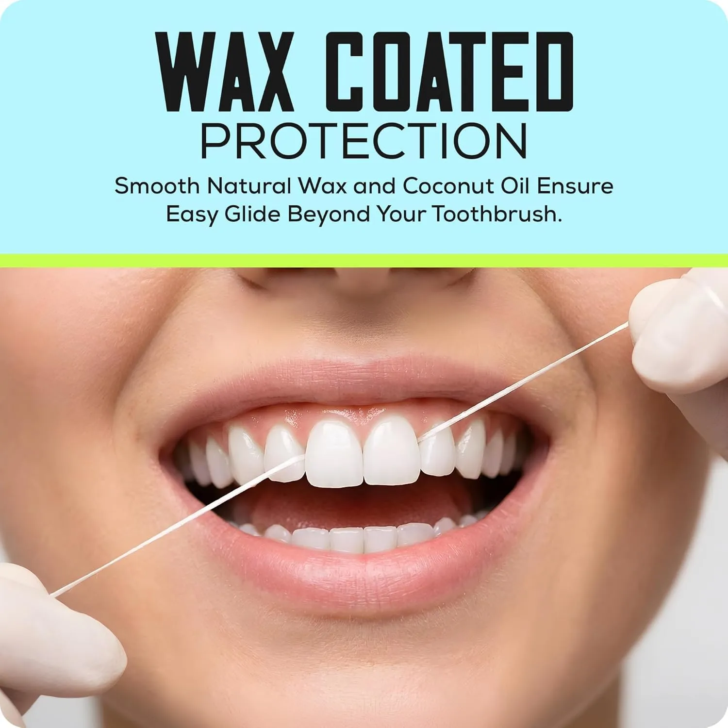 Waxed Expanding Dental Floss, Trial Pack, Coconut Oil Infused, Smooth Glide for Sensitive Gums, Strong & Shred Resistant, for Adults & Kids, Peach Glow