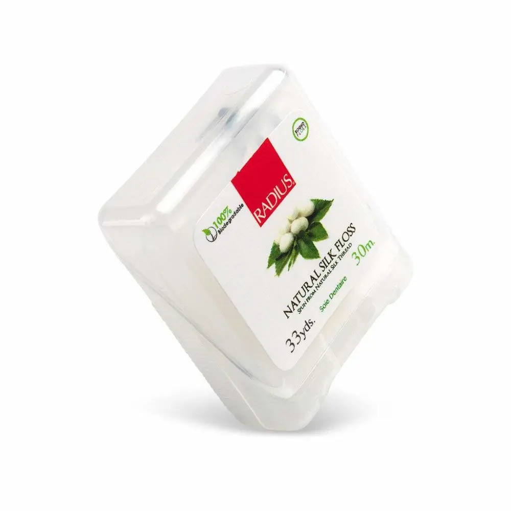 RADIUS - Natural Biodegradable Silk Floss, Soft and Smooth for Total Tooth and Gum Protection (33 Yrd)