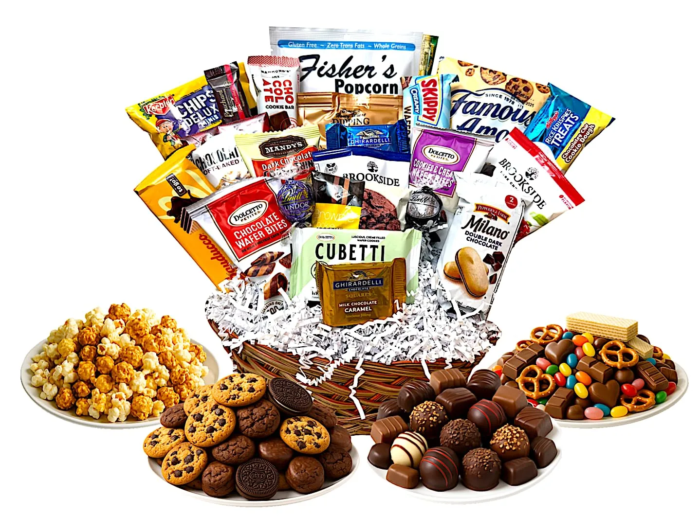 Handcrafted Gift Basket with Chocolates, Cookies, Snacks & Candy. Perfect for Birthdays, Sympathy, Holidays, Clients & Thank You Gifts (Standard: $64.99, Congratulations)
