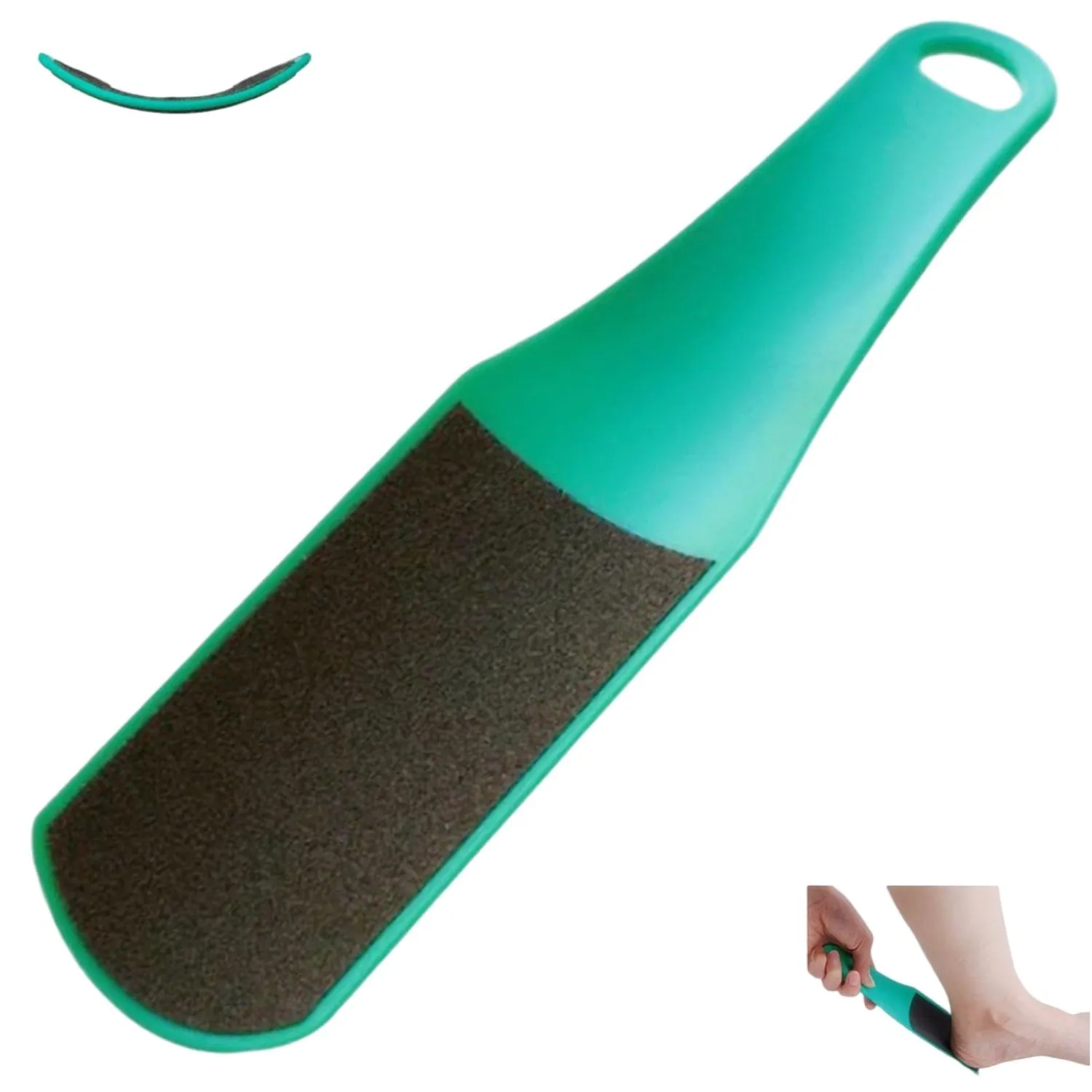 U-Shaped Curved Foot File, Double-Sided Dead Skin Callus Remover, Foot Scrubber for Wet and Dry Feet – Curved Design for Full Heel & Side Exfoliation, 1 PCS Light Green