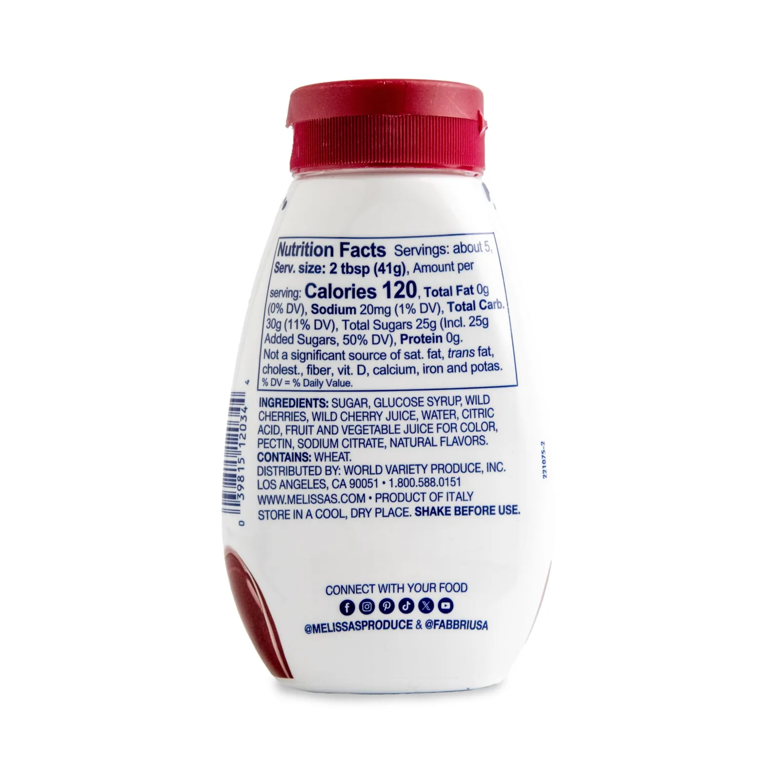 Fabbri Gourmet Dessert Sauce, Wild Cherry flavor, Flavoring sauce for Ice Cream, Desserts and hot and cold Beverages, Made in Italy, 7.9oz bottle (Wild Cherry)