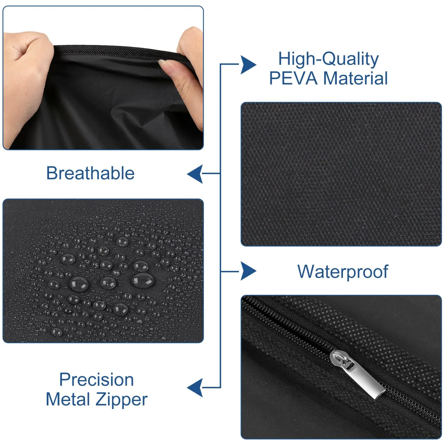 Dress Bags for Gowns,60" Long Dress Garment Bag, Garment Bags for Hanging Clothes,Dress Cover with Clear Window for Women's Coats, Formal Gowns, and Evening Dresses (Black)