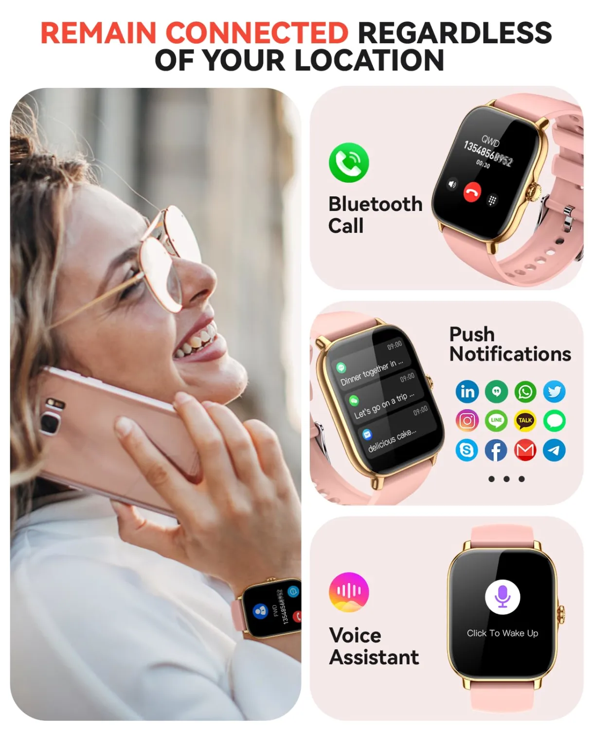 Smart Watch for Women Men- Answer/Make Call, 2025 IP68 Waterproof Fitness Step Sleep Tracker Watch with Monitor Activity Counter Smartwatch for Andriod iPhone iOS Samsung Compatible