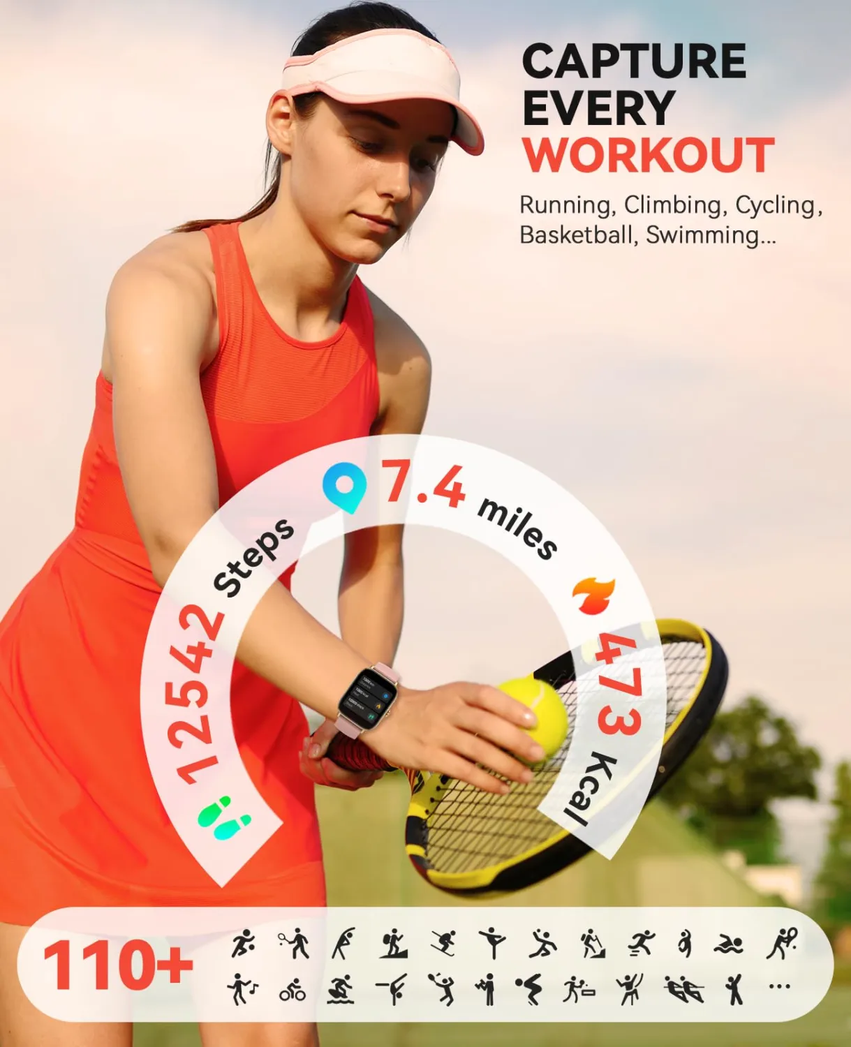 Smart Watch for Women Men- Answer/Make Call, 2025 IP68 Waterproof Fitness Step Sleep Tracker Watch with Monitor Activity Counter Smartwatch for Andriod iPhone iOS Samsung Compatible