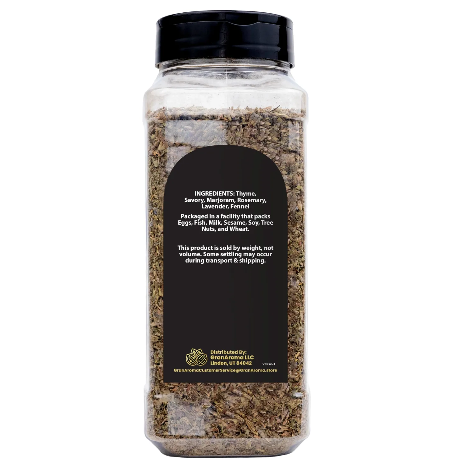 GranAroma Herbes De Provence, Aromatic Herb Blend, Seasoning for Roasted Chicken, Grilled Vegetables, and Savory Soups (6.4 Ounce)