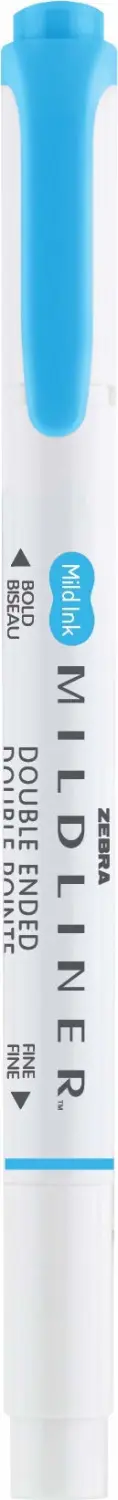 Zebra Pen Mildliner Dual-Tip Highlighters, Broad and Fine Tips, Ideal for Bible Highlighting, No Bleed, School Supplies, Teacher Supplies, and Office Supplies, Mild Cyan Ink, 12-Pack (78560upc)