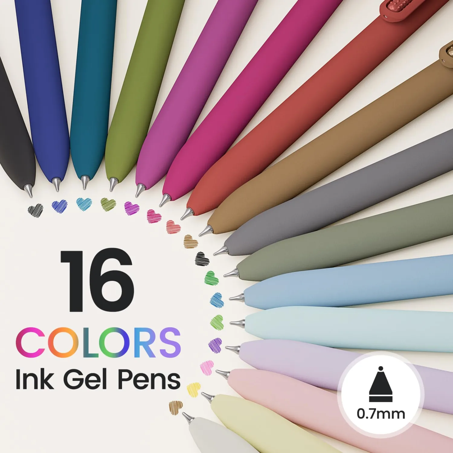 Colorful Gel Pens - 16 Pcs Colored Ink Pens Coloring | 0.7MM Smooth Writing Medium Point - Quick Drying Retractable Colored Pen for Journaling Note Taking (Vintage + Morandi - 16Pcs