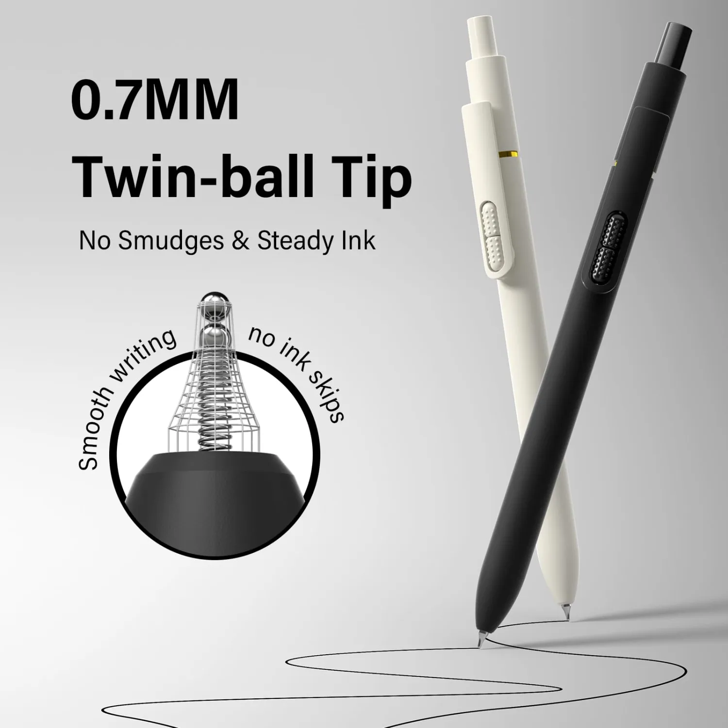 8 Pack Gel Pens 0.7mm Smooth Quick-Dry Fidget Retractable for Journaling - Classic