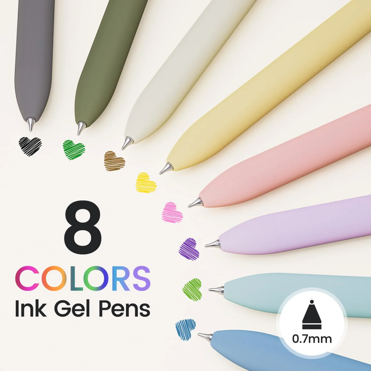 Colorful Gel Pens - 8 Pcs Colored Ink Pens Coloring | 0.7MM Smooth Writing Medium Point - Quick Drying Retractable Colored Pen for Journaling Note Taking (Morandi - 8Pcs